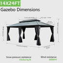 14'x24' Hardtop Gazebo with Resin Roof and Metal Frame by HouseOfZazla