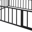Metal Floor Bed Frame With Fence And Door by HouseOfZazla