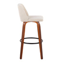 Toriano - Mid Century Modern Fixed Height Barstool Swivel And Round Footrest (Set of 2) by HouseOfZazla