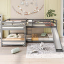 L-Shaped Bunk Bed With Slide And Short Ladder by HouseOfZazla
