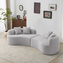 Curved 4 Seater Full Compression Sponge Sofa by Unique Piece Furniture
