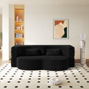 Modern Floor Sofa With 2 Pillows, Twin Size For Living Room
