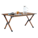 3-piece Folding Outdoor Table and two chairs,Lightweight Aluminum Roll-up Square for indoor, Outdoor Camping, Picnics, Beach,Backyard, BBQ, Party, Patio, Brown/Beige