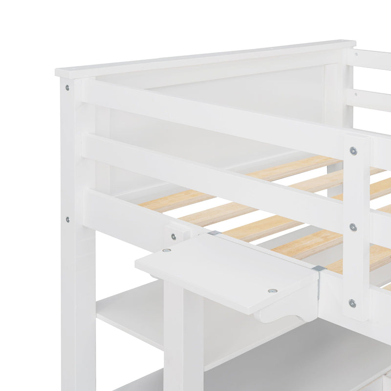 Loft Bed With Drawers With Desk And Shelves, photo 12 of 17