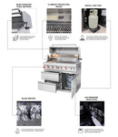 Outdoor Kitchen Island 95.8 Inch 6+1 Burner Propane Gas BBQ Grill 95500 BTU 304 Stainless Steel by HouseOfZazla