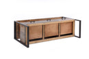 Reclaimed Wood Media TV Console Table With 3 Drarwer, Open Shelf - Antique Gray by Unique Piece Furniture