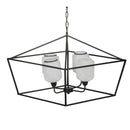 26" Iron Chandelier - Sleek Industrial Style