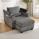 Convertible Chaise Lounge Sofa Chair With USB Ports, Cup Holders, Phone Holder And Storage by Unique Piece Furniture