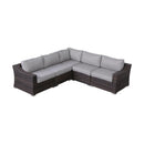 Contemporary Outdoor Rattan Wicker Sectional Seating Group With Cushions by HouseOfZazla