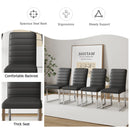 A set of 4 dining chairs, black dining chair set, PU material high backrest seats and sturdy leg chairs, suitable for restaurants, kitchens, and living rooms