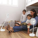 Portable Folding Desk Table Fan Quiet USB Rechargeable Telescopic Standing Floor Fan w/ 4 Speeds Adjustable Height 180¡ Tilting Angle For Office Home