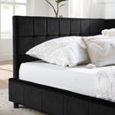 Mid-Century Storage Upholstered Tufted Bed Frame With Backrest And Armrests