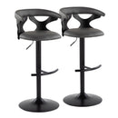 Gardenia - Contemporary Adjustable Barstool With Swivel With Rounded T Footrest (Set of 2) by HouseOfZazla