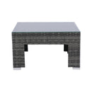 7-Piece Patio Furniture Set w/Retractable Canopy Wicker Rattan Sectional Sofa Set Patio Furniture with Washable Cushions for Lawn, Garden, Backyard, Poolside Grey wicker + Black Cushion