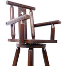 Rustic Tall Bistro Chair Decorative Star Backrest And Footrest, Fir Wood, 4 Foot - Brown by HouseOfZazla