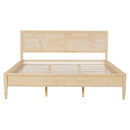 King Size Wood Platform Bed Frame with Classic Panel Headboard by HouseOfZazla
