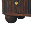 Solid Wood Curved Fluted 3-Drawer Drum Chest