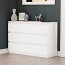 6 Drawer Double Dresser for Bedroom Living Room Hallway,white