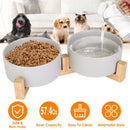 Ceramic Pet Bowls on Wooden Raised Stand by LJGDeals