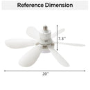20-Inch Socket Fan Light Portable Ceiling Fan with Light and Remote by HouseOfZazla