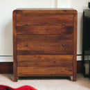 Solid Wood Aspen Chest, 3-Drawers, Chestnut