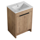 24" Freestanding Bathroom Vanity with White Ceramic Sink & 2 Soft-Close Cabinet Doors ((KD-PACKING),BVB02424IMO-G-
