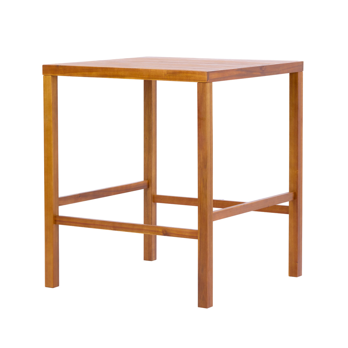 41.14-Inch Height Teak Finish Acacia Solid Wood Outdoor Dining Table, photo 5 of 8