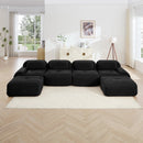 U-Shaped Modular Sofa with Breathable Corduroy Fabric