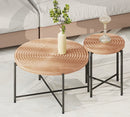 Coffee And End Table Set Waterproof Cover (Set of 2) - Natural Wood / Brown by HouseOfZazla