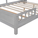 Wood Platform Bed With Built In LED Light, Storage Headboard And Guardrail by HouseOfZazla