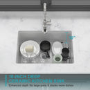 Rectangular Deep Single Bowl Kitchen Sink With Dual Mount Installation by HouseOfZazla