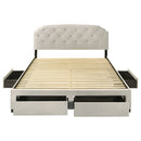 Marianna 4-drawer Upholstered Eastern King Storage Bed Cream