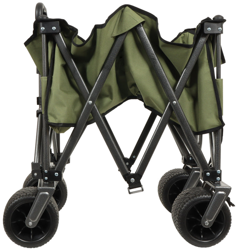 Utility Park Garden Cart Tool Customized Color Folding Camping Trolley Outdoor Picnic Beach Wagon, Green