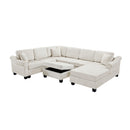 Contemporary U - Shaped Sectional Sofa With Movable Storage Ottoman by HouseOfZazla