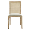 Dining Chair With Synthetic Cane Back And Upholstered Seat (Set of 2) - Natural by HouseOfZazla