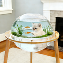 Large Cat Cave with 360° Immersive Cat TV and Wooden Legs by HouseOfZazla