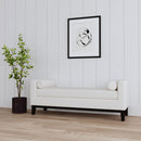 Thomas - Raised Arm Accent Bench - Ivory by HouseOfZazla
