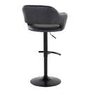 Margarite - Contemporary Adjustable Barstool With Swivel With Rounded T Footrest (Set of 2) by HouseOfZazla