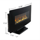 36 Inch Curved Front Electric Fireplace, Freestanding or Wall Mounted Electric Fireplace with Adjustable Flame Color & Remote Control