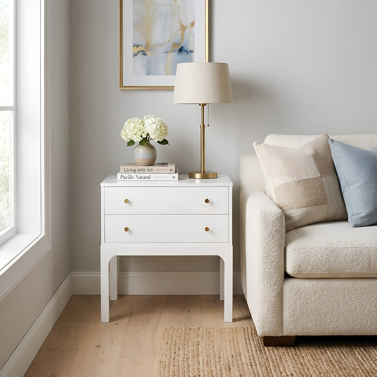 Alonso 2-Drawer Modern Nightstand, photo 4 of 10