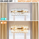 23.6 Inches Luxury Chandeliers Crystal Living Room Bedroom Decorative Lights Simple Modern Dining Room LED Lighting,for Home Decor (Bulbs Not Included)