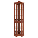 Corner Curio Cabinet With Lights, Adjustable Shelves, Mirrored Back - Walnut