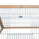 46" x 24" Wooden A-Frame Outdoor Rabbit Cage Small Animal Hutch with Outside Run & Ventilating Wire, Yellow