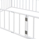 Metal Floor Bed Frame With Fence And Door by HouseOfZazla