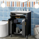Bathroom Vanity Combo With Ceramic Sink, Luxurious Space-Saving Vanity, 2 Soft Close Doors by Unique Piece Furniture