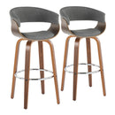 Vintage Mod - Mid Century Modern Fixed Height Barstool With Swivel With Round Footrest (Set of 2) by HouseOfZazla