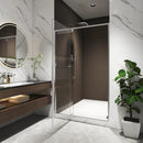 44-48"W x 74"H Pivot Shower Door with Brushed Nickel Finish by HouseOfZazla