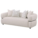 Jeanette 84-inch Fabric Upholstered Round Arm Sofa Beige
