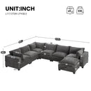 117.5'' Modular Sectional Sofa with Movable Storage Ottoman