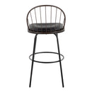 Riley - Claire Farmhouse Fixed Height Barstool With Swivel With Round Footrest (Set of 2) by HouseOfZazla